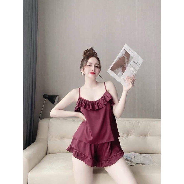 ❤️Giá sỉ❤️❤️Đồ ngủ phối bèo dễ thương 💥💥Đồ ngủ sexy 2 dây, bèo cổ, bèo lai quần siêu xinh. | BigBuy360 - bigbuy360.vn