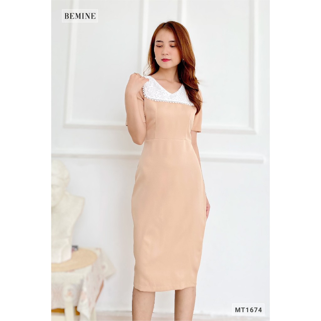 Đầm body cổ tim cổ phối BEMINE MT1674DA | BigBuy360 - bigbuy360.vn