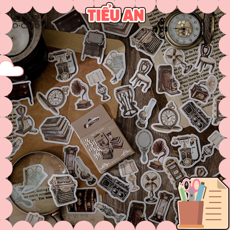 Bộ sticker/ Hình dán Kiểu Dáng Hoạ Tiết Cổ Điển - vintage (45 Hình)