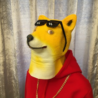 Mặt nạ đầu chó vàng siêu ngầu, siêu lầy