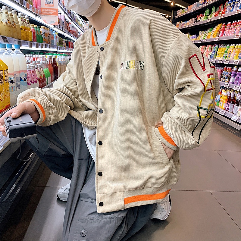 Áo khoác bóng chày dáng rộng thời trang cá tính cho nam