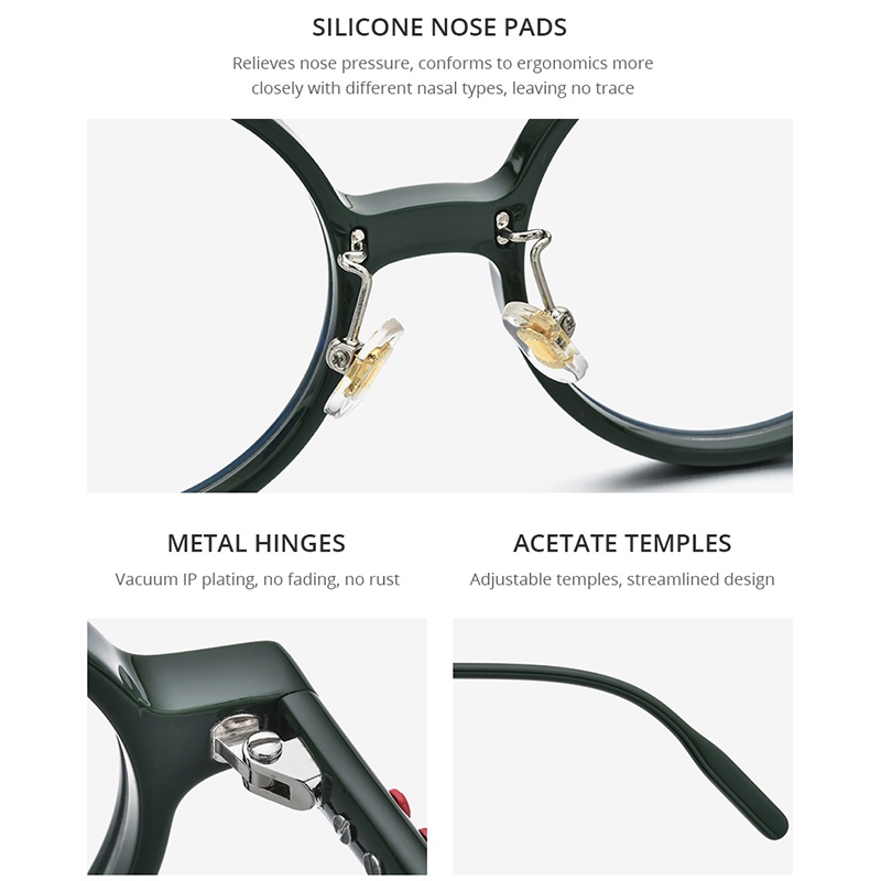 Mắt Kính Gọng Tròn Oversize Phong Cách Retro Thời Trang Cho Nam