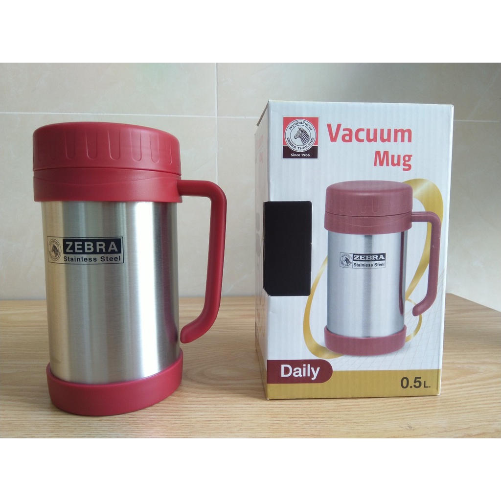 Ca giữ nhiệt Inox cao cấp ZEBRA 500ml - Hàng Thái Lan, mẫu mới mã hiệu 112901