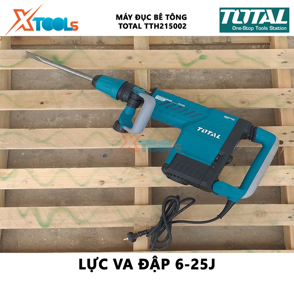 Máy đục bê tông TOTAL TH215002 | máy khoan đục công suất 1500W tốc độ đập 1100-1900 bpm lực va đập 6 - 25J [CHÍNH HÃNG]