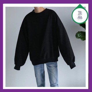 Áo sweater nỉ unisex tay dài form rộng nam nữ hai màu đen trắng cực đẹp áo sweater local brand