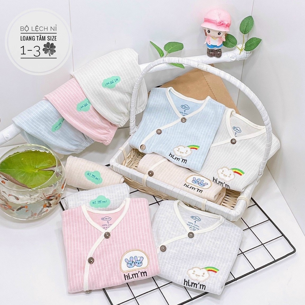 Bộ xốp cúc lệch dài tay cho bé size 1-3 , cho bé từ 3- 10kg mùa thu đông