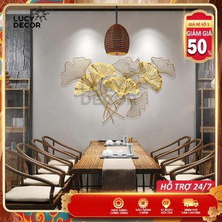 Tranh sắt treo tường lá Gingko Ngân Hạnh decor cỡ lớn trang trí phòng sang trọng phong cách Châu Âu mã A1031