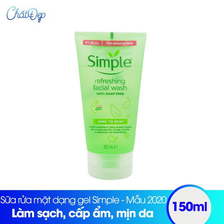 Sữa rửa mặt dạng Gel Simple Refreshing Facial Wash 150ml