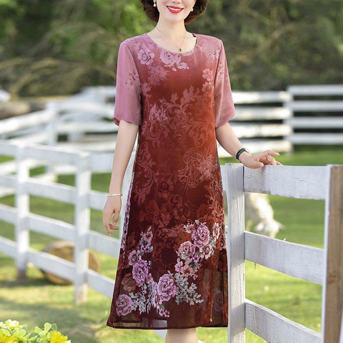 ❣️ ĐẦM TRUNG NIÊN ❣️ DÁNG SUÔNG GIẤU BỤNG CHO MẸ U50 U60, ĐẦM TRUNG NIÊN IN HOA SANG TRỌNG TRẺ TRUNG