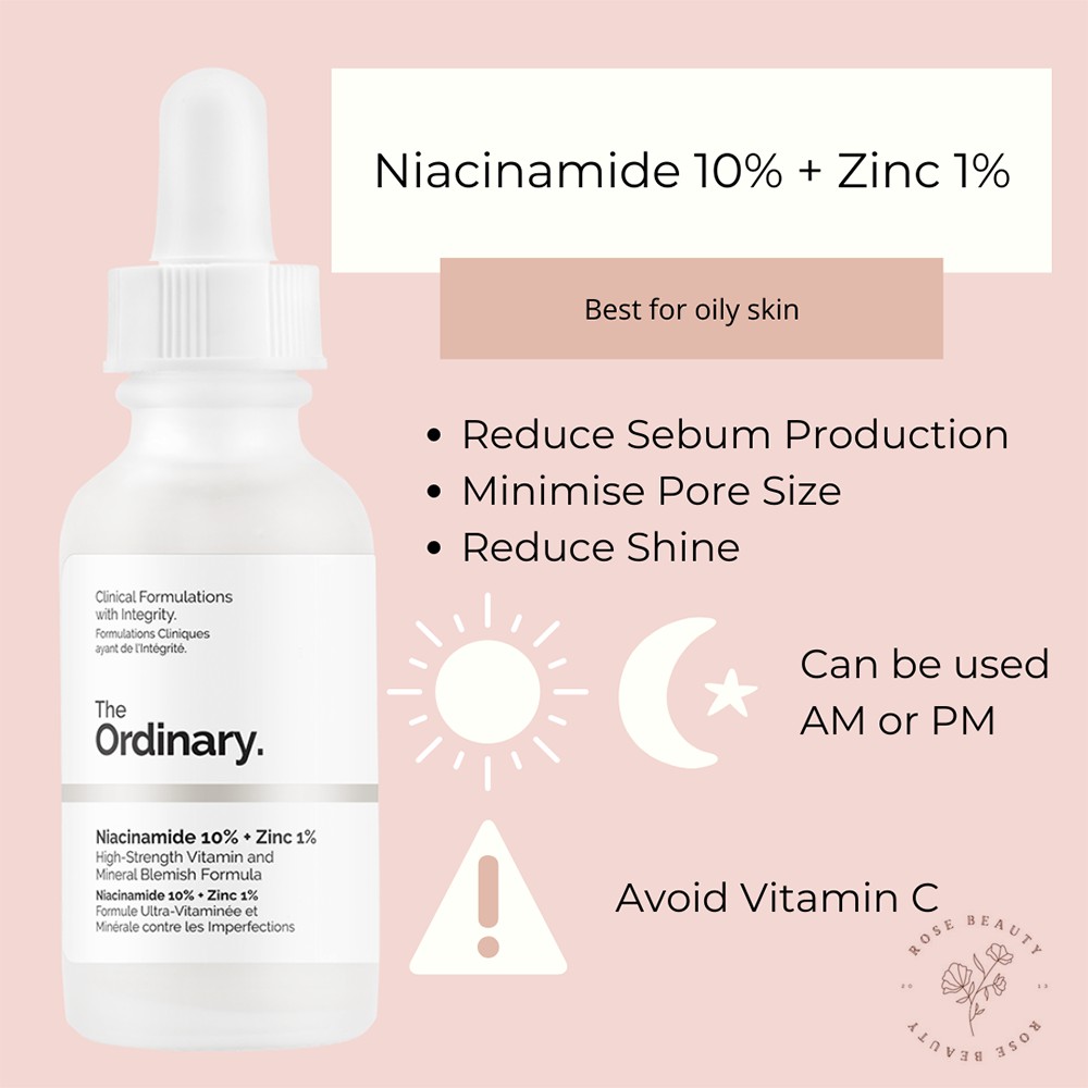 Serum The Ordinary Niacinamide 10% + Zinc 1% - tinh chất dành cho da dầu, mụn