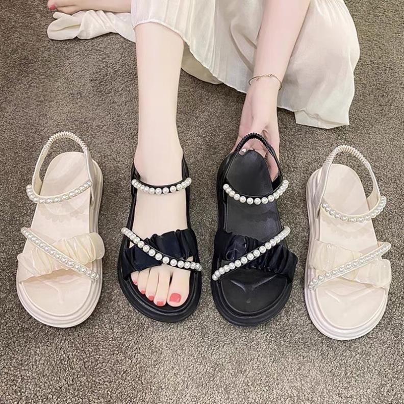 Dép sandal QUAI NGỌC phối Lưới Hàng QC Cao Cấp