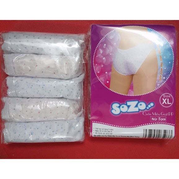 sét 5 Quần lót giấy zozo đũng vải