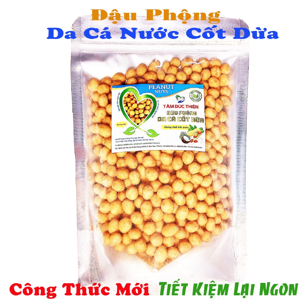 Combo 2 Túi: Đậu Phộng Da Cá Nước Cốt Dừa 500GR và Túi Bánh Khoai Tây Phô Mai Que &amp; Đậu Hà Lan 205GR Tâm Đức Thiện