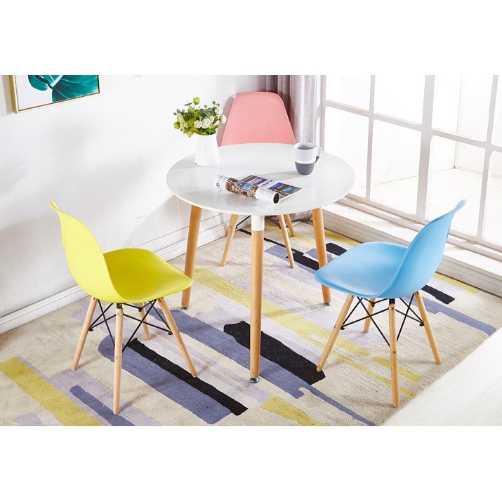 Ghế Làm Việc EAMES Chân Gỗ SỒI Dành Cho Phòng ĂN,Phòng KHÁCH,Cafe,Văn Phòng,Học tập