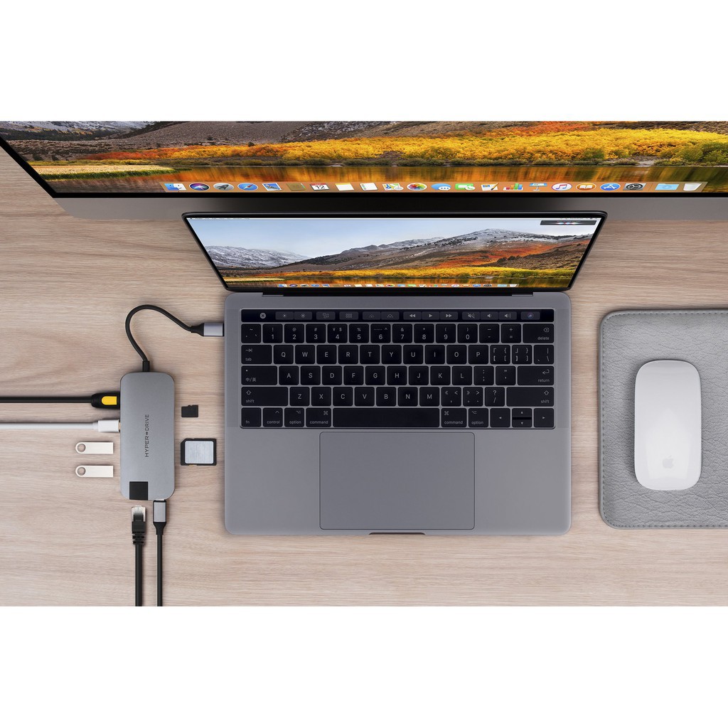 Cổng chuyển Hyperdrive SLIM 8 in 1 USB-C Hub for MacBook, PC &amp; Devices