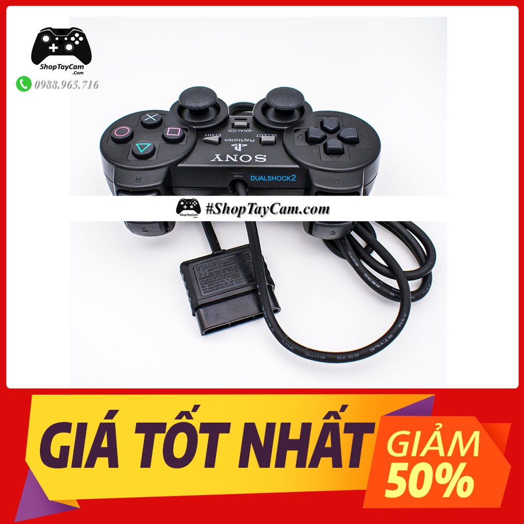 Tay Cầm Chơi Game Tay Cầm PS2 Có Dây Tay PS2 + Cổng Chuyển Đổi USB Cho PC By ShopTayCam