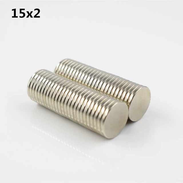 5 viên nam châm viên trắng 15x2mm - Round magnet 15x2mm, loại nam châm trắng đất hiếm lực hút mạnh