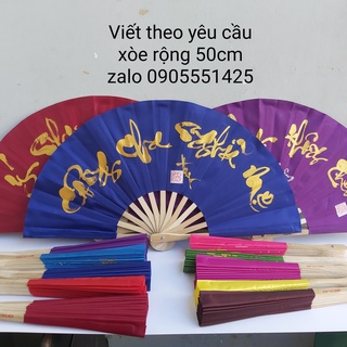 1 Quạt vải viết thư pháp theo yêu cầu. Quà tặng ông bà,cha mẹ,bạn bè,đối tác.Quà  tết, sinh nhật