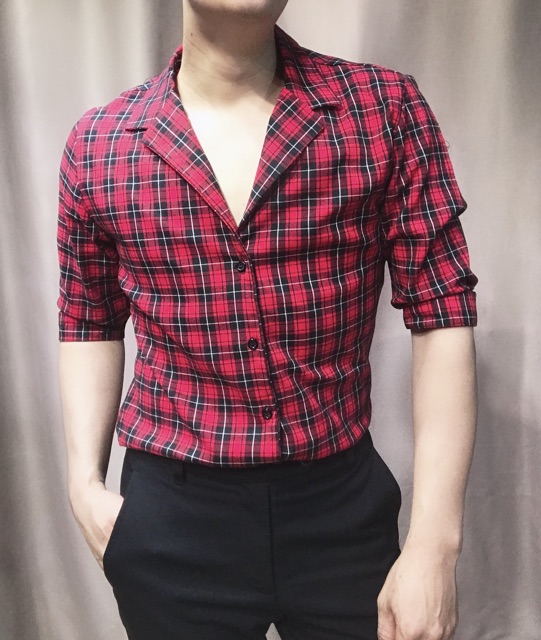 Sơ mi tay lỡ cổ pijama