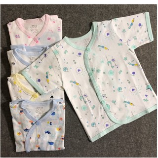 Áo sơ sinh Cài Xéo Họa Tiết JOU, chất vải cotton 100% cao cấp mềm, mịn, thoáng mát, hàng giao giống hình