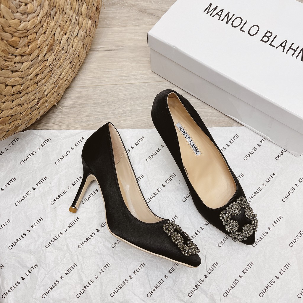 Giày cao gót Manolo 8cm hàng Quảng Châu fullbox túi giấy