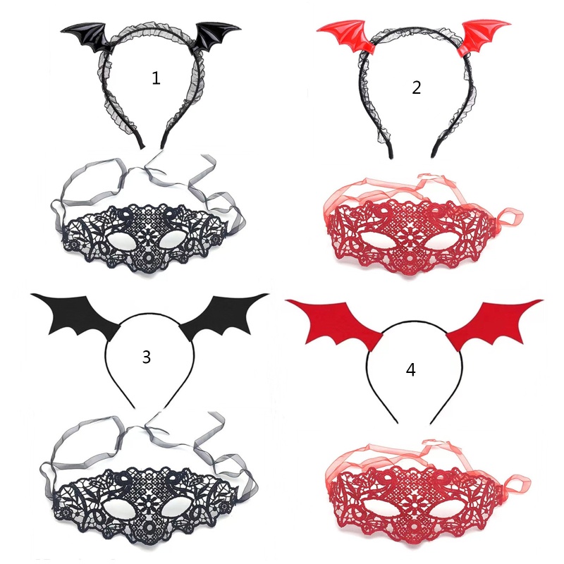 Băng Đô Hình Cánh Dơi Hoạt Hình + Cài Tóc Hóa Trang Dự Tiệc