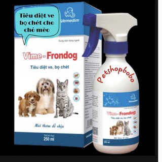 Hình ảnh Thuốc xịt ve rận VIME - FRONDOG 250ml. Tiêu diệt ve bọ chét ở chó mèo chính hãng