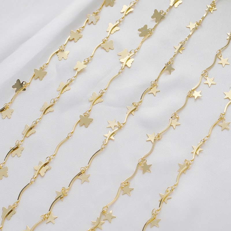 Chuỗi Dây Đồng 14K Mạ Vàng 1m Dùng Làm Trang Sức Thủ Công