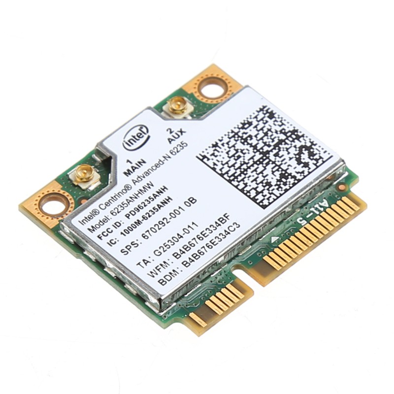 Card Wifi Bluetooth 4.0 nửa cổng PCI-E Mini 2.4 / 5G 300M cho Intel 6235