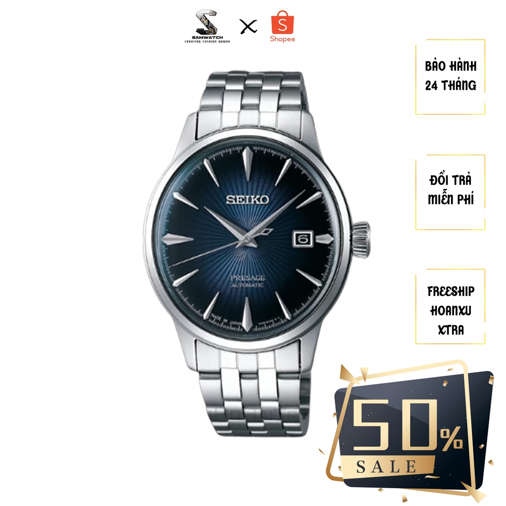 Đồng hồ nam seiko presage B41J1 cơ tự động vỏ thép không rỉ full hộp