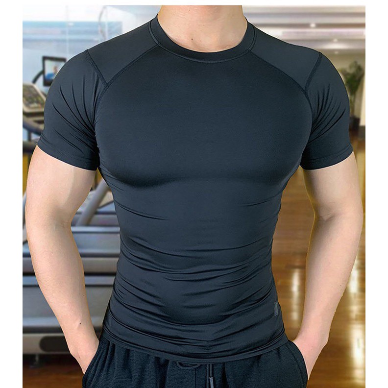 Áo thể thao -áo thun nam áo nam cổ tròn tay ngắn body,áo tập gym nam chất liệu thun polyester 4 chiều mềm mịn,thoáng khí