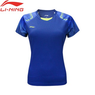 Áo cầu lông nữ Lining 1782 (trắng - xanh - đỏ)
