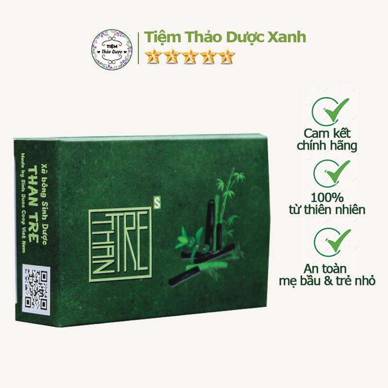 Xà bông Sinh Dược , xà phòng than tre dưỡng da,tẩy da chết từ hạt than tre 100gr