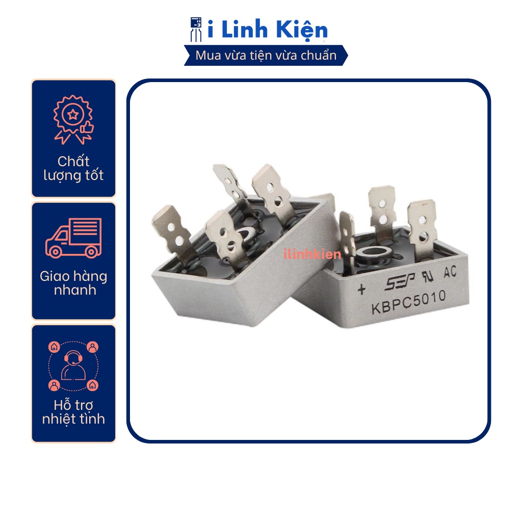 KBPC5010 Diode cầu 50A 1000V DIP-4 chính hãng SEP chân đồng