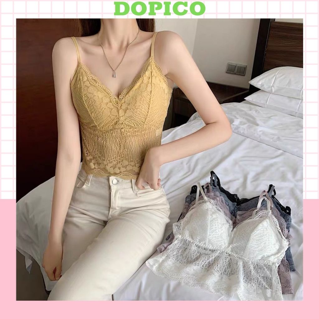 Áo bra nữ ren dài 2 dây đẹp , áo ngực nữ ren gợi cảm Lanixa DOPICO B2112