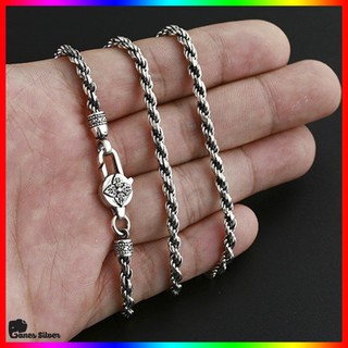 Dây Chuyền Nam Xoắn Bạc Thái Móc Chrome Heart -Ganes Silver