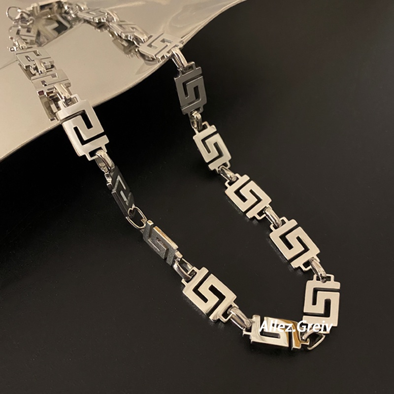 Dây Chuyền Bạc 19A1383 Thiết Kế Đơn Giản Phong Cách Retro Hợp Thời Trang