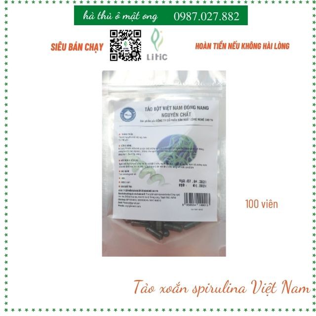 Tảo xoắn spirulina việt namFREESHIPTảo xoắn tăng đề kháng cho người gầy yếu , xanh xao , tiểu đường, dạ dày LITCTAO