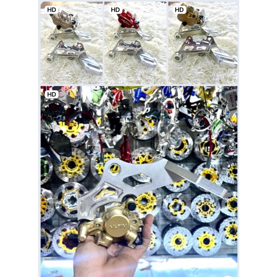PÁT CNC - Pát Sau Ex150 Ex155 gắn Heo Dầu Nissin Thái, Heo Zin theo xe, Heo Dầu Nissin Samurai đi đĩa 200mm 220mm