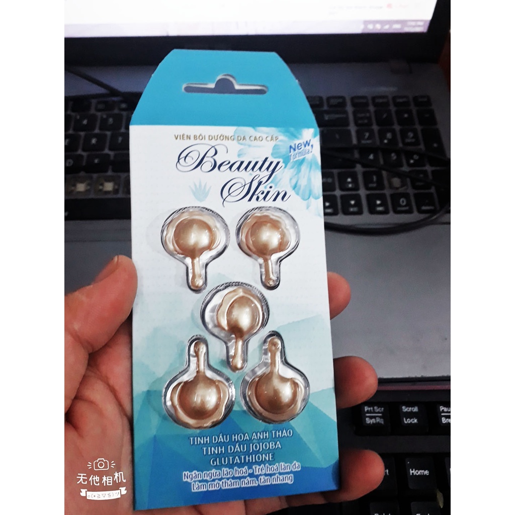 Viên bôi dưỡng da cao cấp BEAUTY SKIN, giúp dưỡng ẩm da, dưỡng sáng da; giúp làm mờ thâm, nám, tàn nhang, nếp nhăn