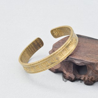 Vòng tay đồng thau, Kiềng tay đồng khắc chú cầu an Tây Tạng VT19