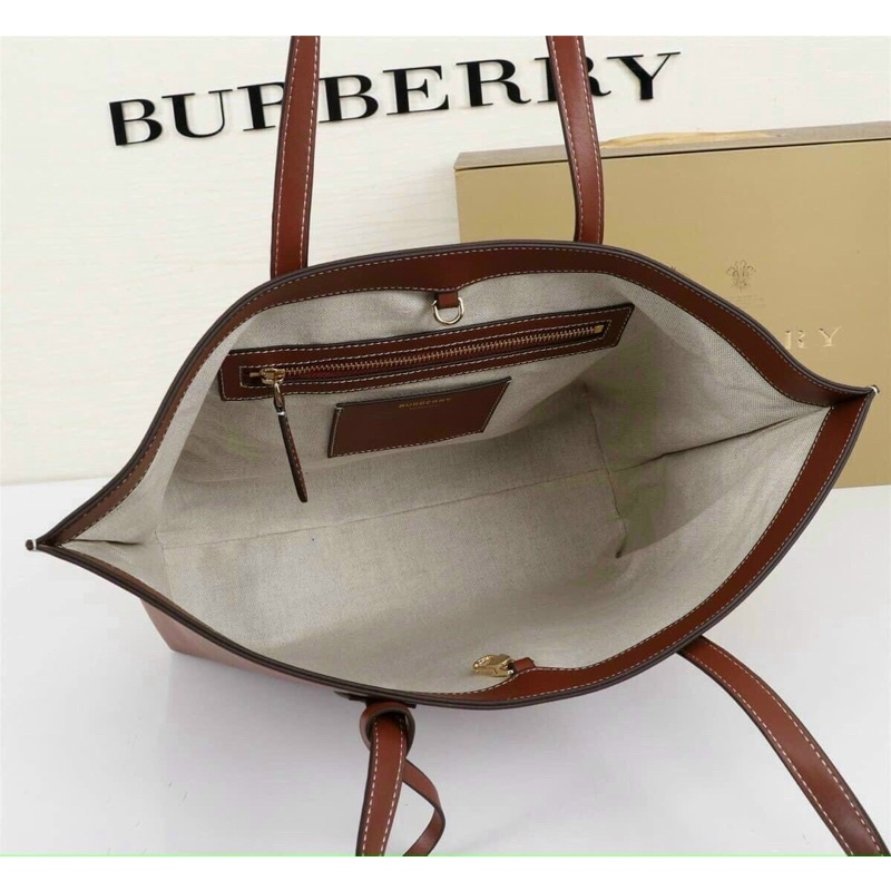 TNS-Túi tote công sở  BBR monogram motif tote bag--tone nâu classic sang trọng