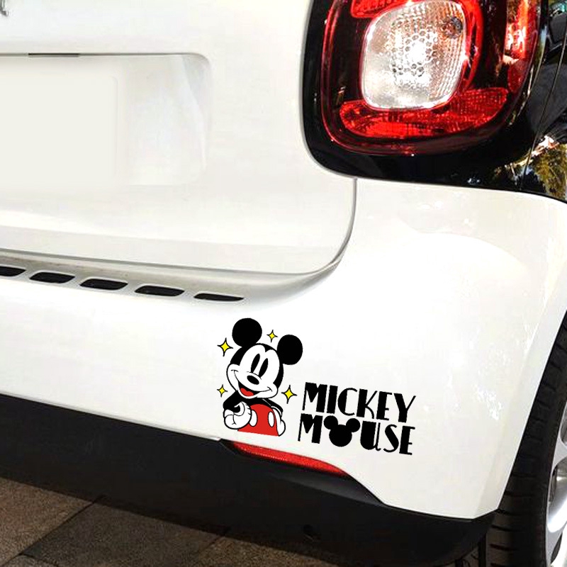Miếng Dán Trang Trí Xe Hơi / Mô Tô Hình Chuột Mickey Minnie Dễ Thương