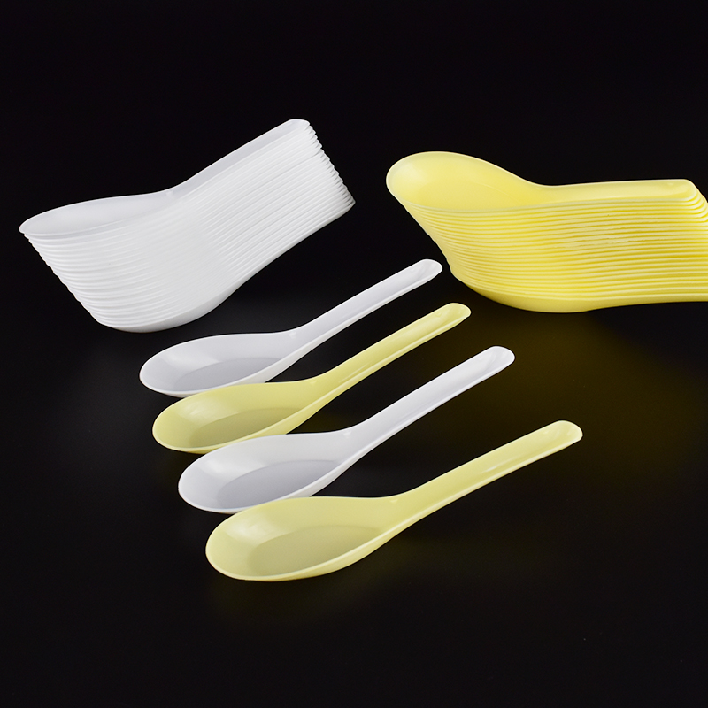 Set 60 Muỗng Ăn Súp / Thức Ăn Nhanh Bằng Nhựa Mềm Trong Suốt Dùng Một Lần Cho Nhà Bếp