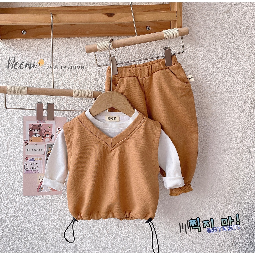 Bộ bé trai dài tay nỉ da cá hàng đẹp cho bé, bộ dài tay cá tính, sành điệu bé trai, set 3 chi tiết