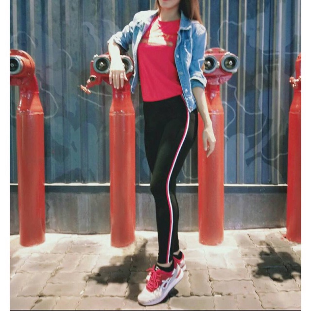 Quần Legging Sọc 3 Màu - 2 Túi Xéo - QK02