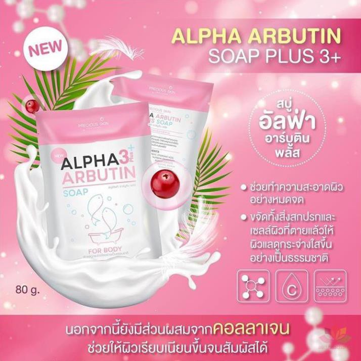 Soap Xà Phòng Tắm Trắng Da Body ALPHA ARBUTIN 3+ Plus 80g - Thái Lan