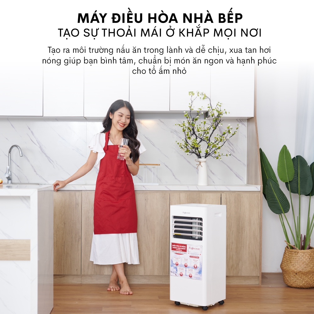 Điều hòa di động nhập khẩu Fujihome PAC07 công suất 7000BTU điều khiển từ xa - Máy nén liên doanh TOSHIBA