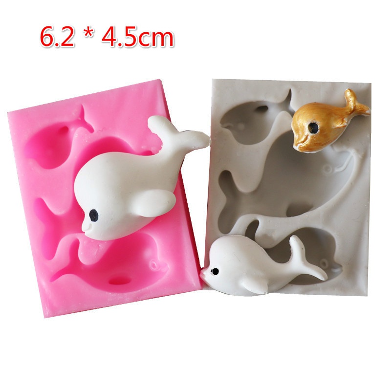 Khuôn Silicone Làm Bánh Tạo Hình Cá Heo 3D Độc Đáo Tiện Dụng