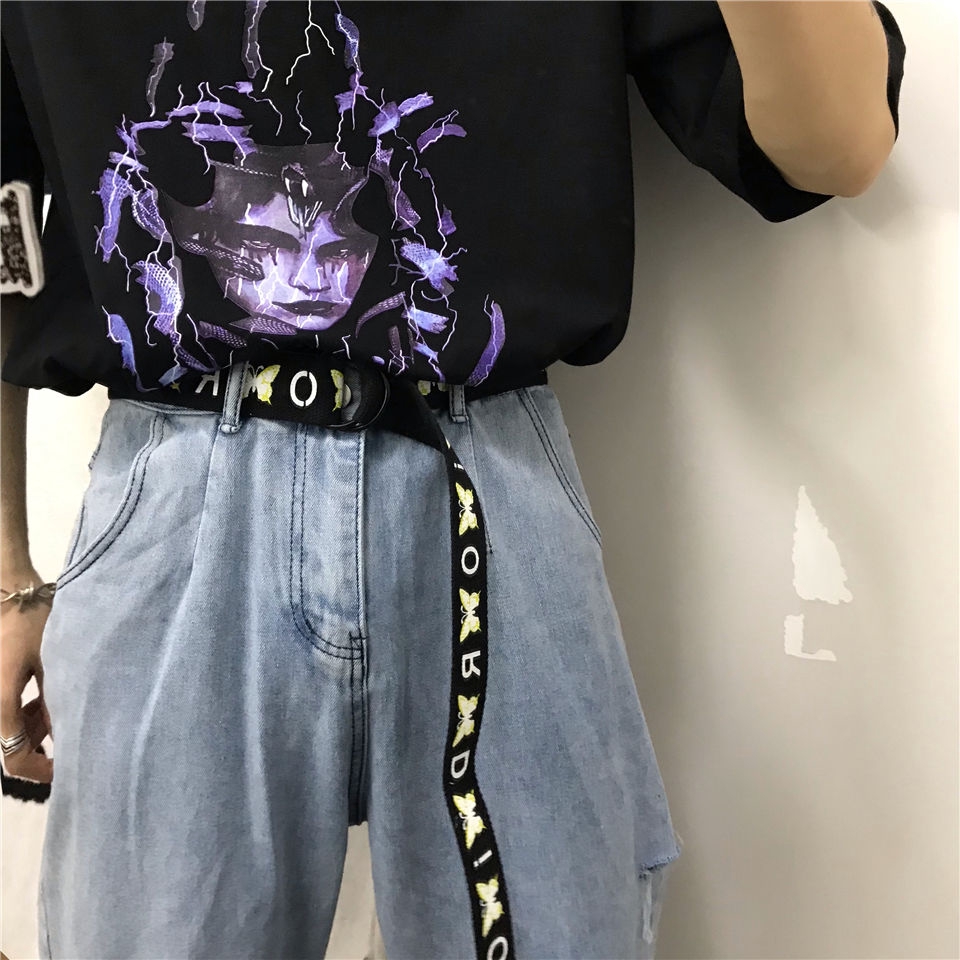 Thắt Lưng Vải Canvas Khóa Kim Loại Hình Bướm Thời Trang Cho Nữ